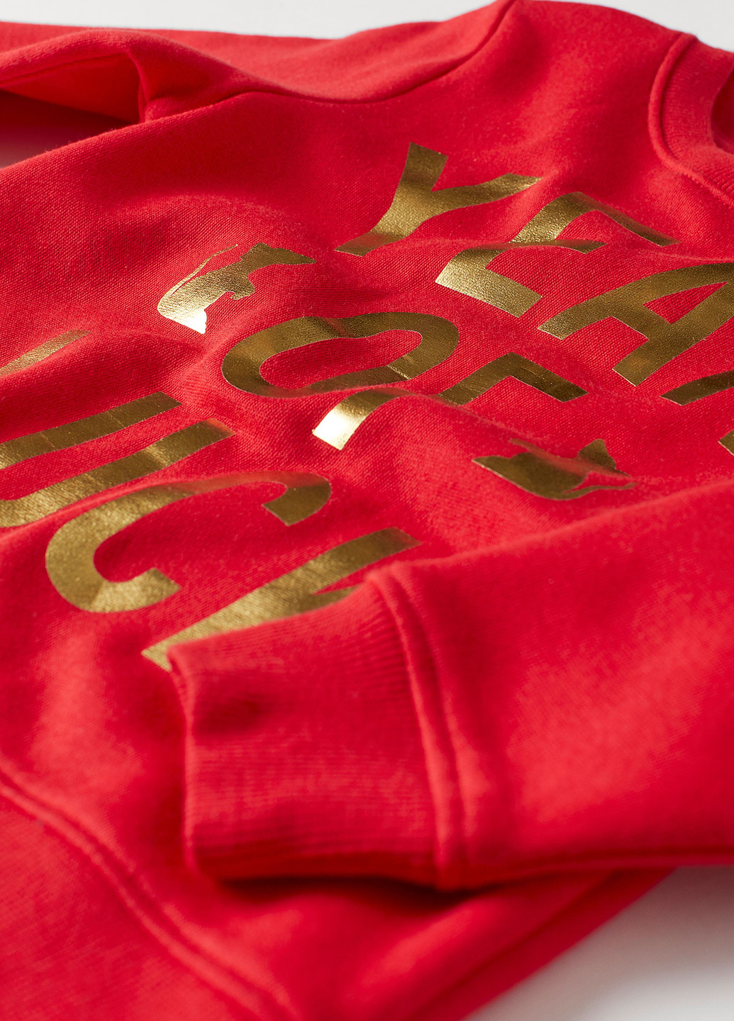 H&M свитшот надпись красный кэжуал хлопок, полиэстер