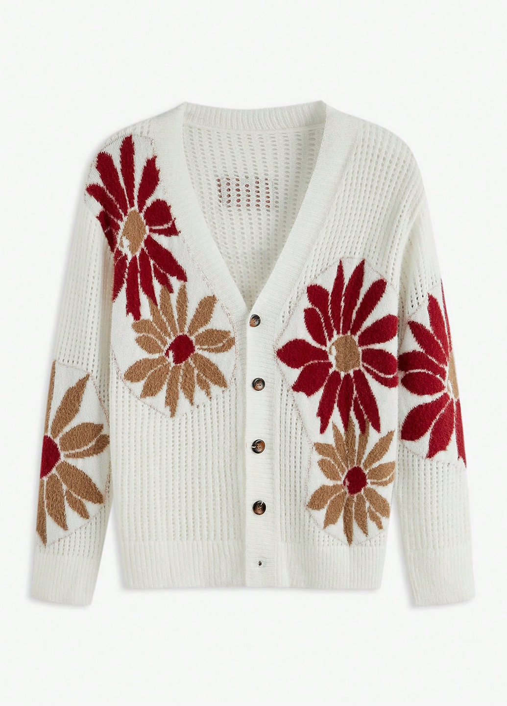 Молочный демисезонный кардиган SHEIN