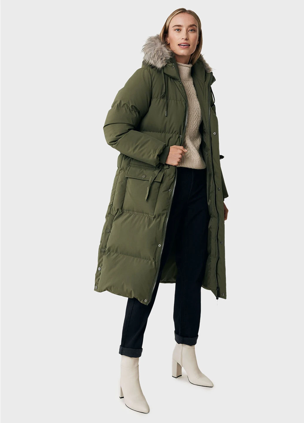 Оливкова (хакі) зимня куртка Mexx