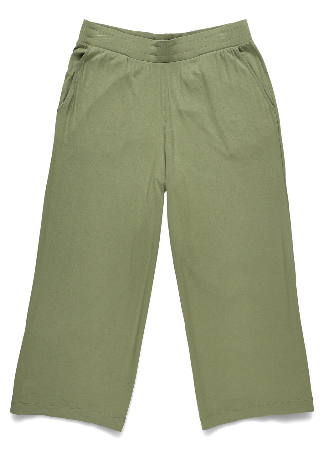Светло-зеленые кэжуал демисезонные прямые, укороченные брюки C&A