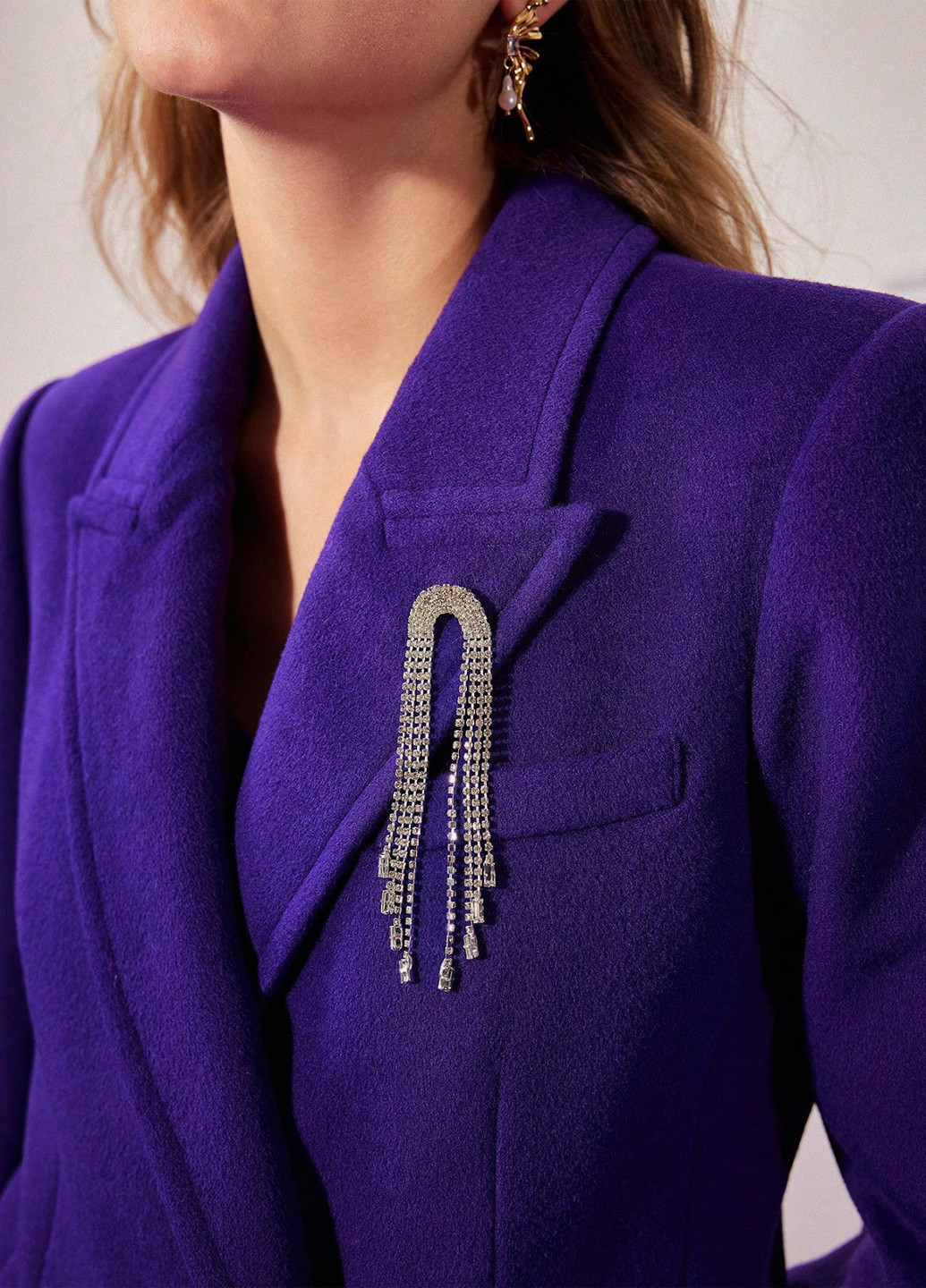 Індиго демісезонне Пальто двобортне SHEIN