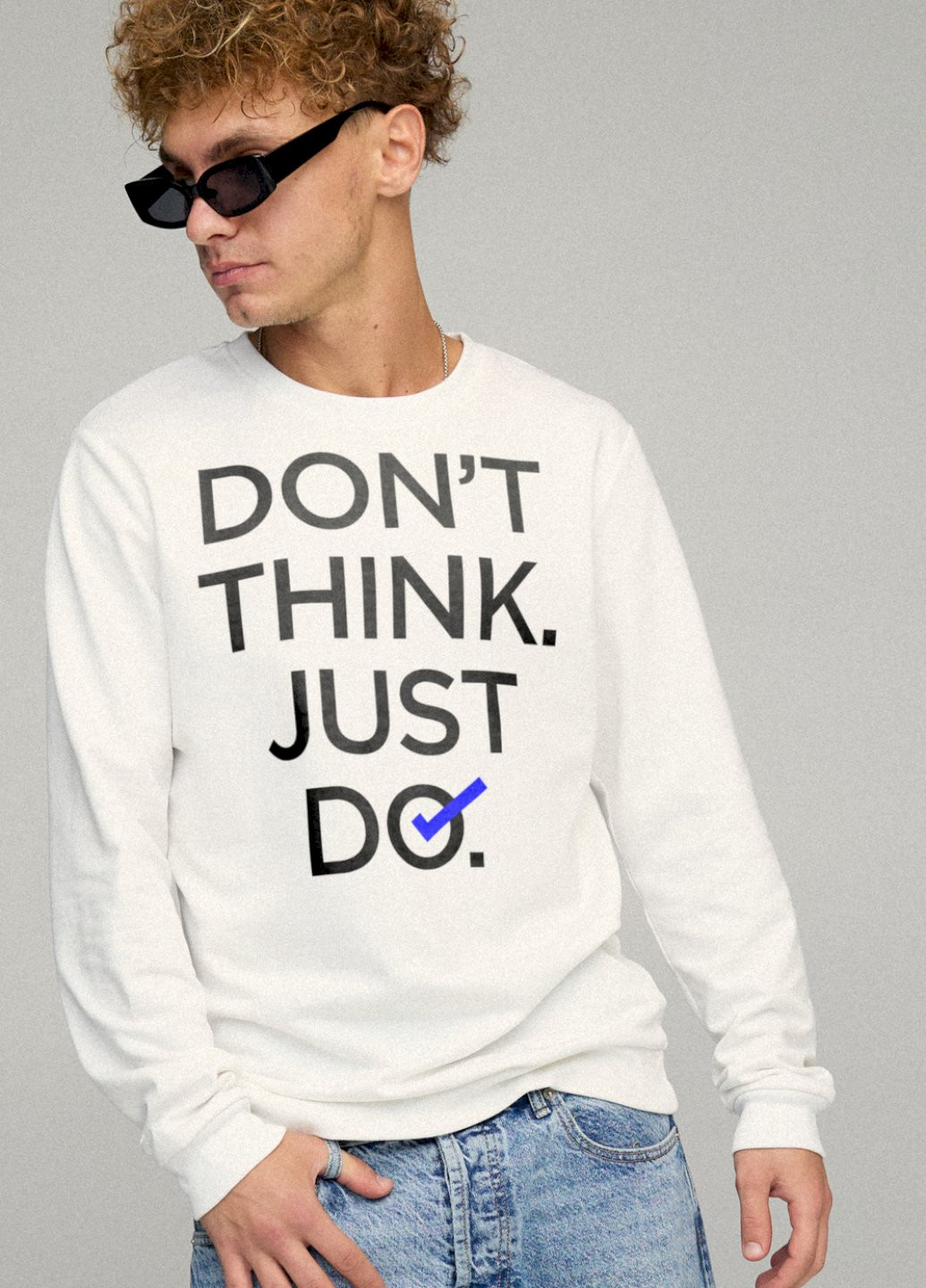 Білий свитшот мужской basic /no flis/ YAPPI малюнок (254557474)