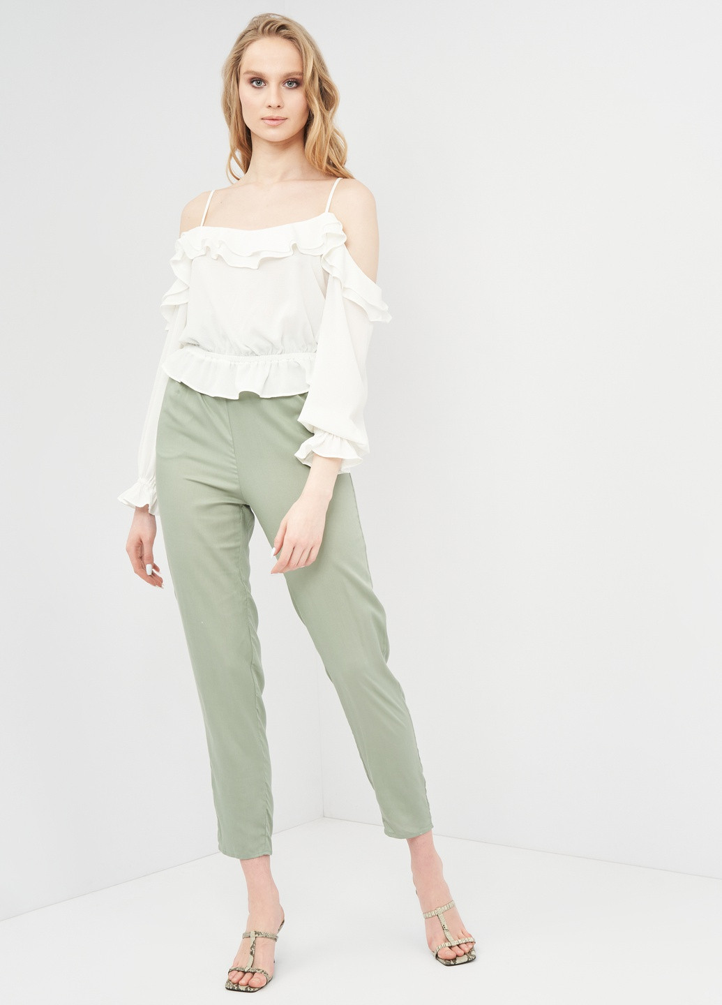 Светло-зеленые летние брюки H&M