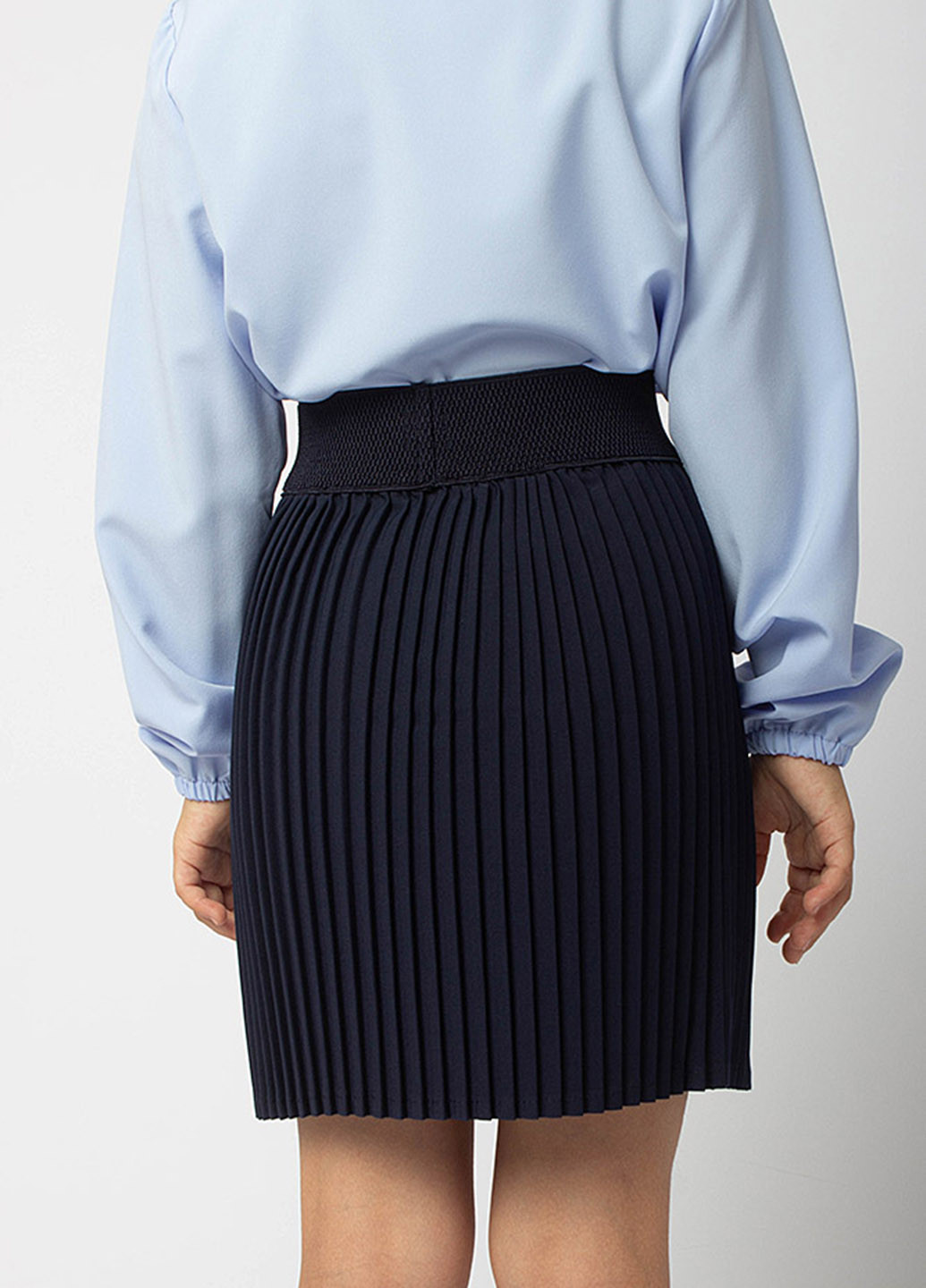 Темно-синяя офисная однотонная юбка MyChance плиссе