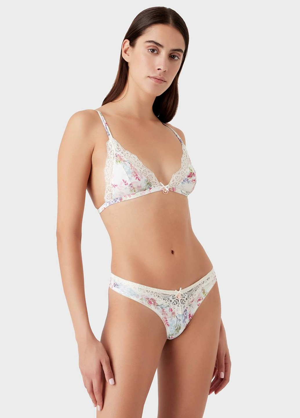 Молочний тріенджел бюстгальтер Emporio Armani без кісточок поліамід