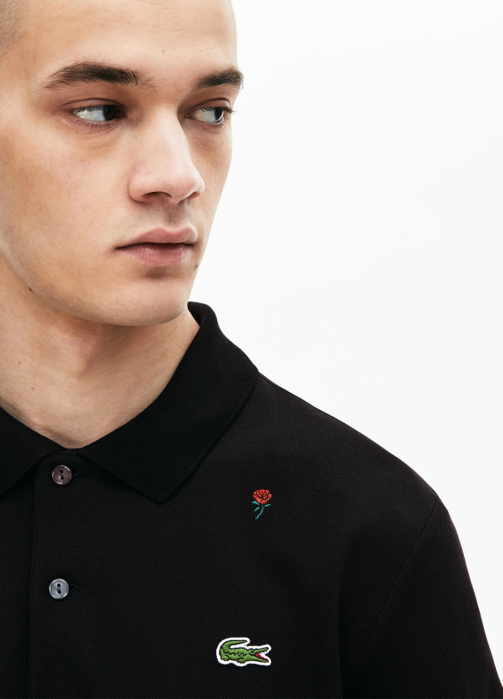 Черная футболка-поло для мужчин Lacoste однотонная