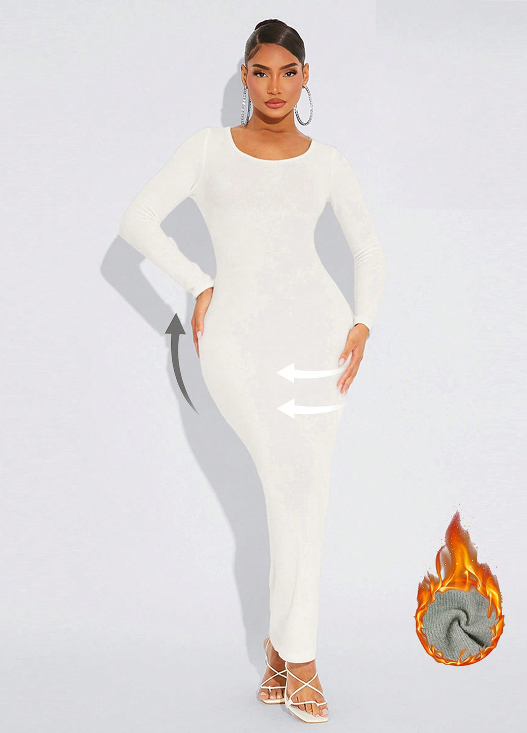 Білий кежуал сукня силуетна SHEIN однотонна