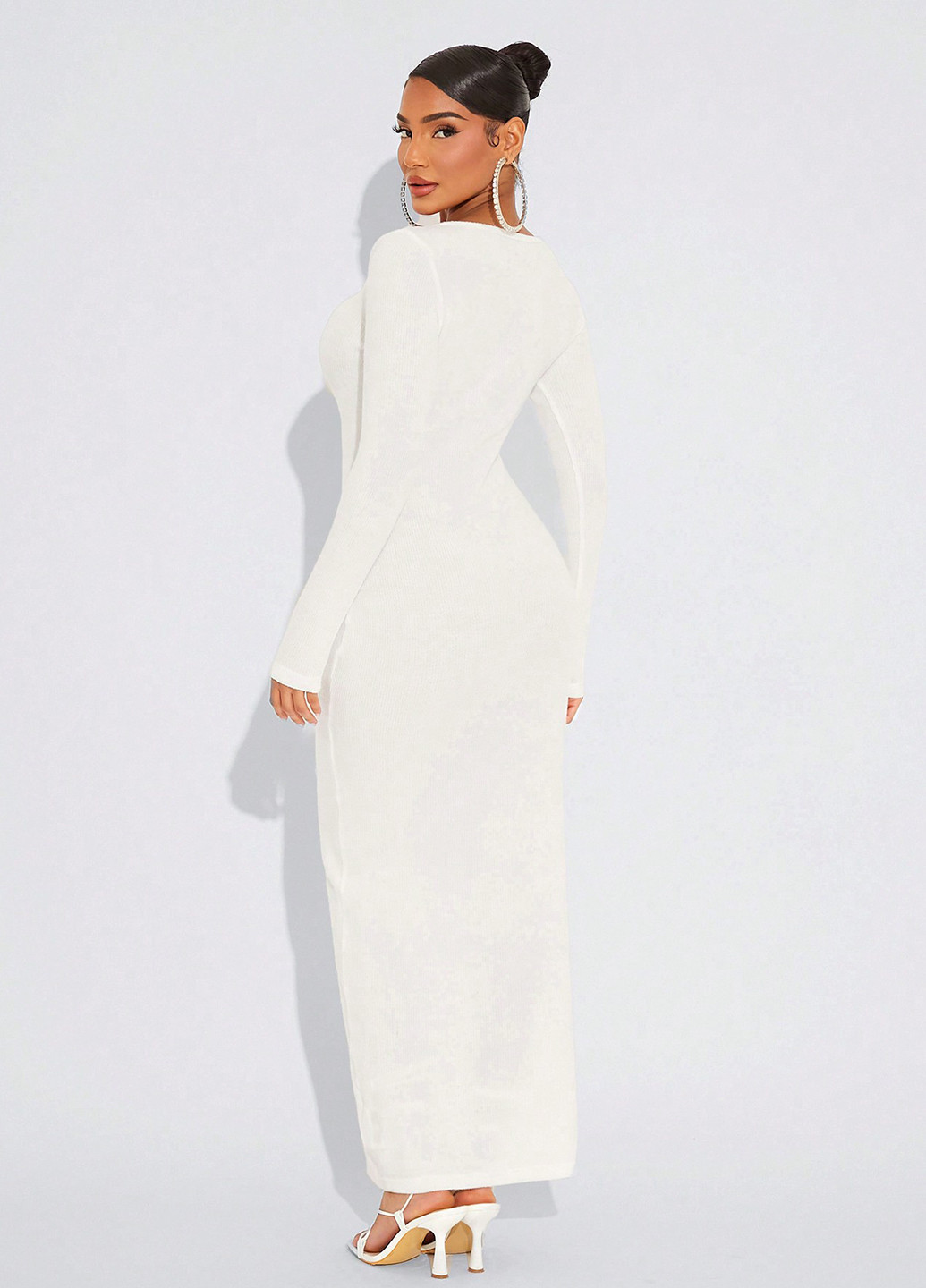Білий кежуал сукня силуетна SHEIN однотонна