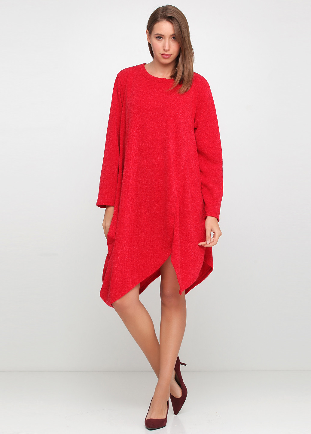 Красное кэжуал платье Made in Italy однотонное