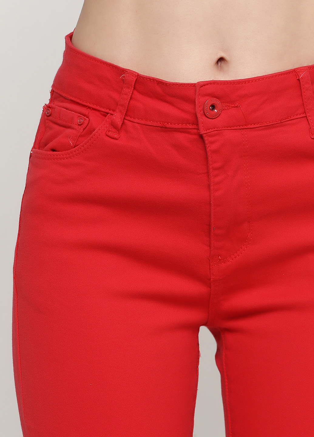 Красные демисезонные зауженные джинсы Ds Fashion