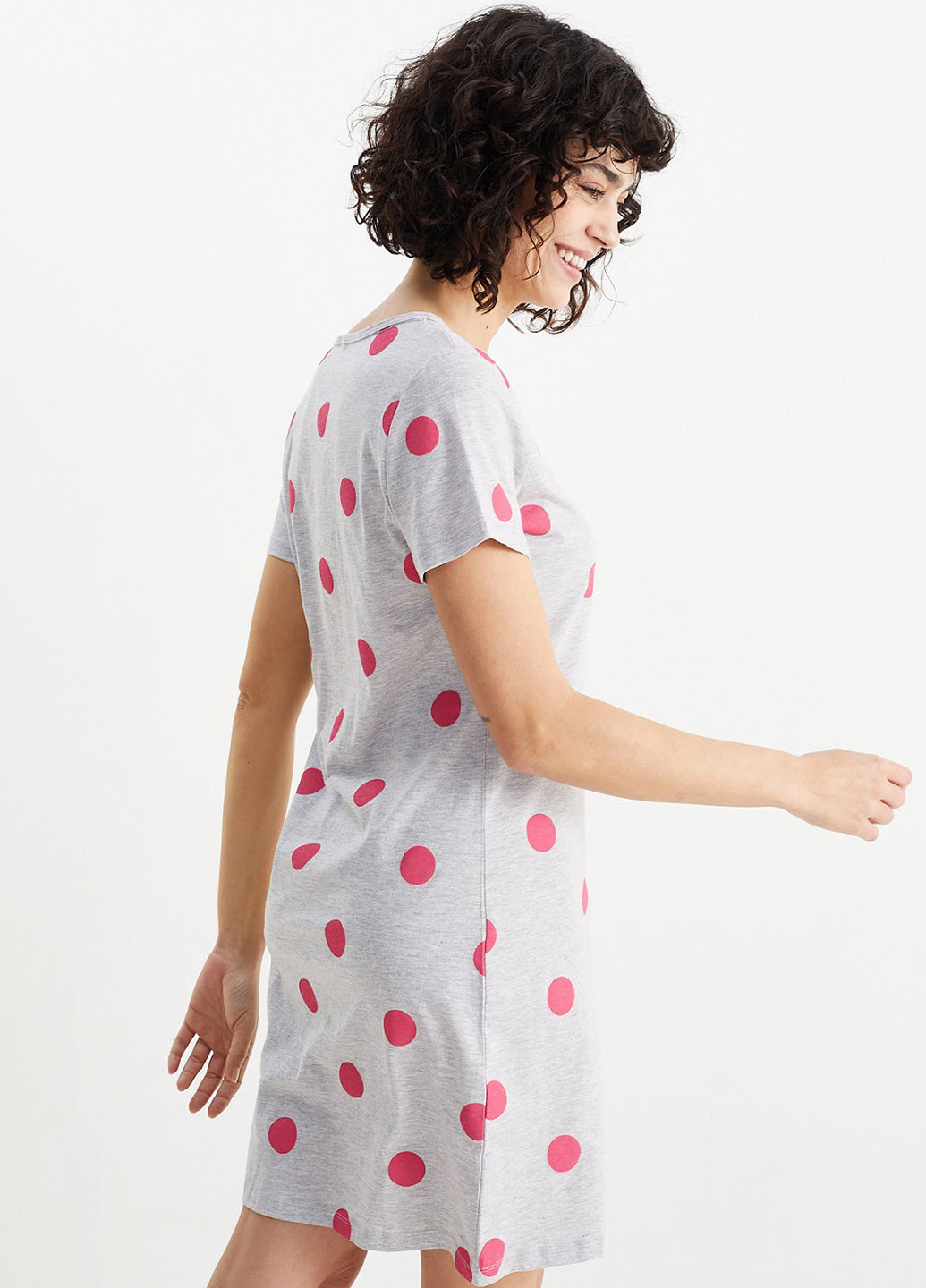 Сіра домашній сукня сукня-футболка C&A в горошок