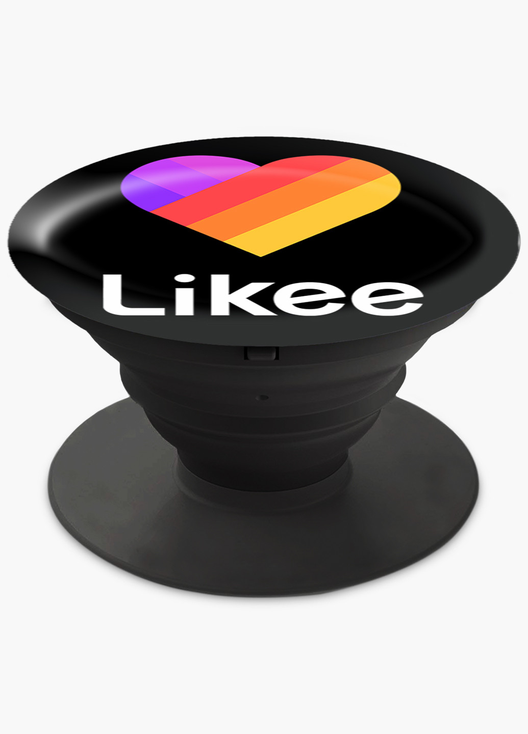 Попсокет (Popsockets) держатель для смартфона Лайк (Likee) (8754-1041) Черный MobiPrint (216748421)