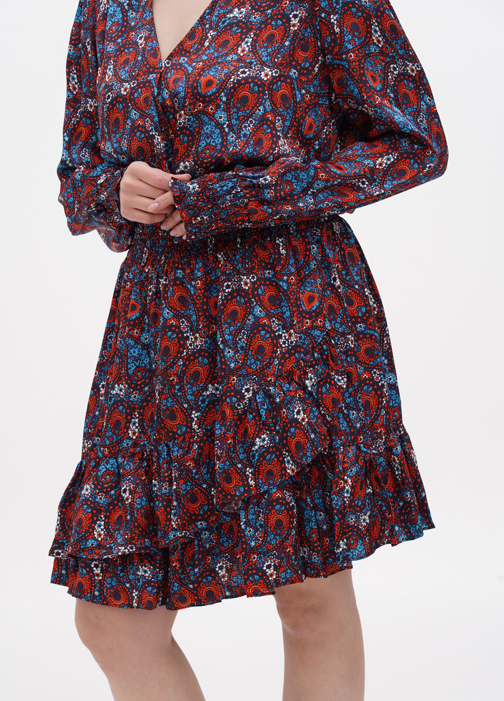 Темно-синее кэжуал платье клеш Michael Kors с цветочным принтом