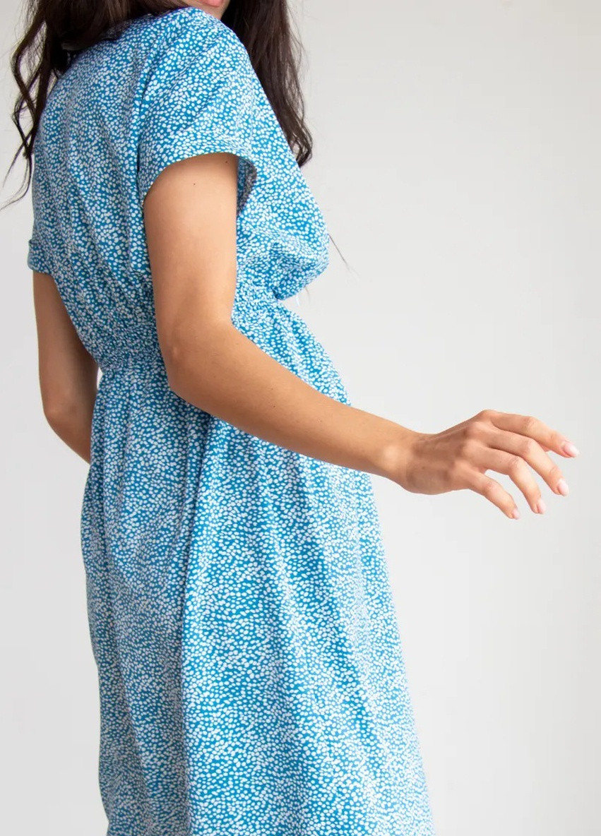 Голубое воздушное голубое платье для беременных и кормящих мам с приятной ткани с секретом для кормления To Be