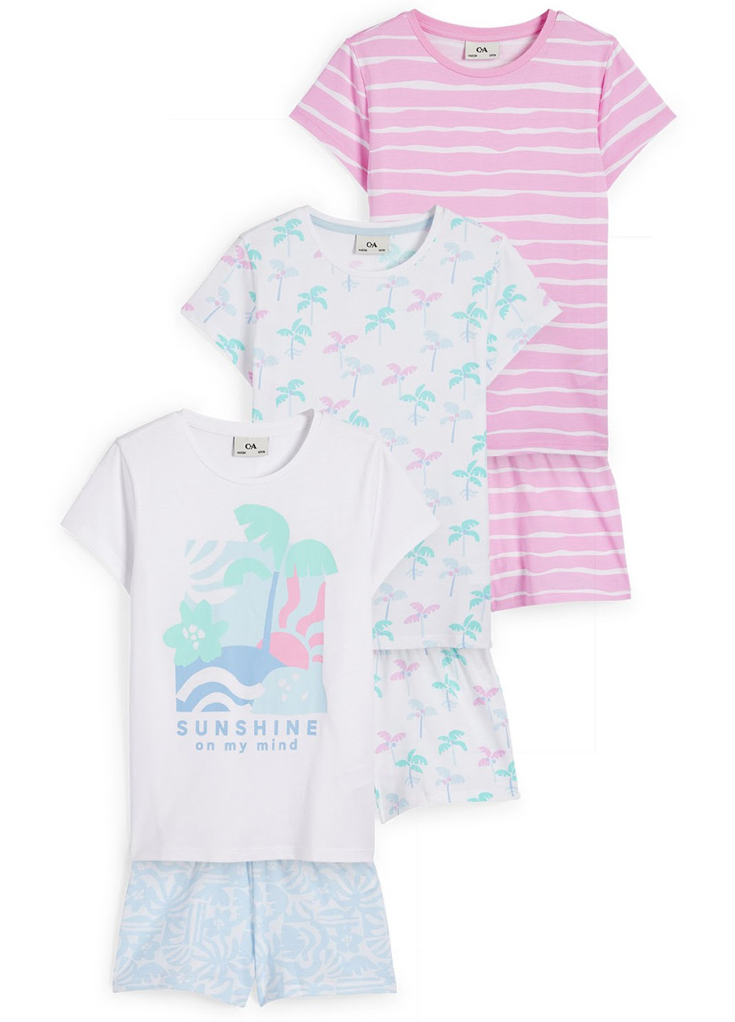 Комбинированная всесезон пижама (3 шт.)(футболка, шорты) футболка + шорты C&A