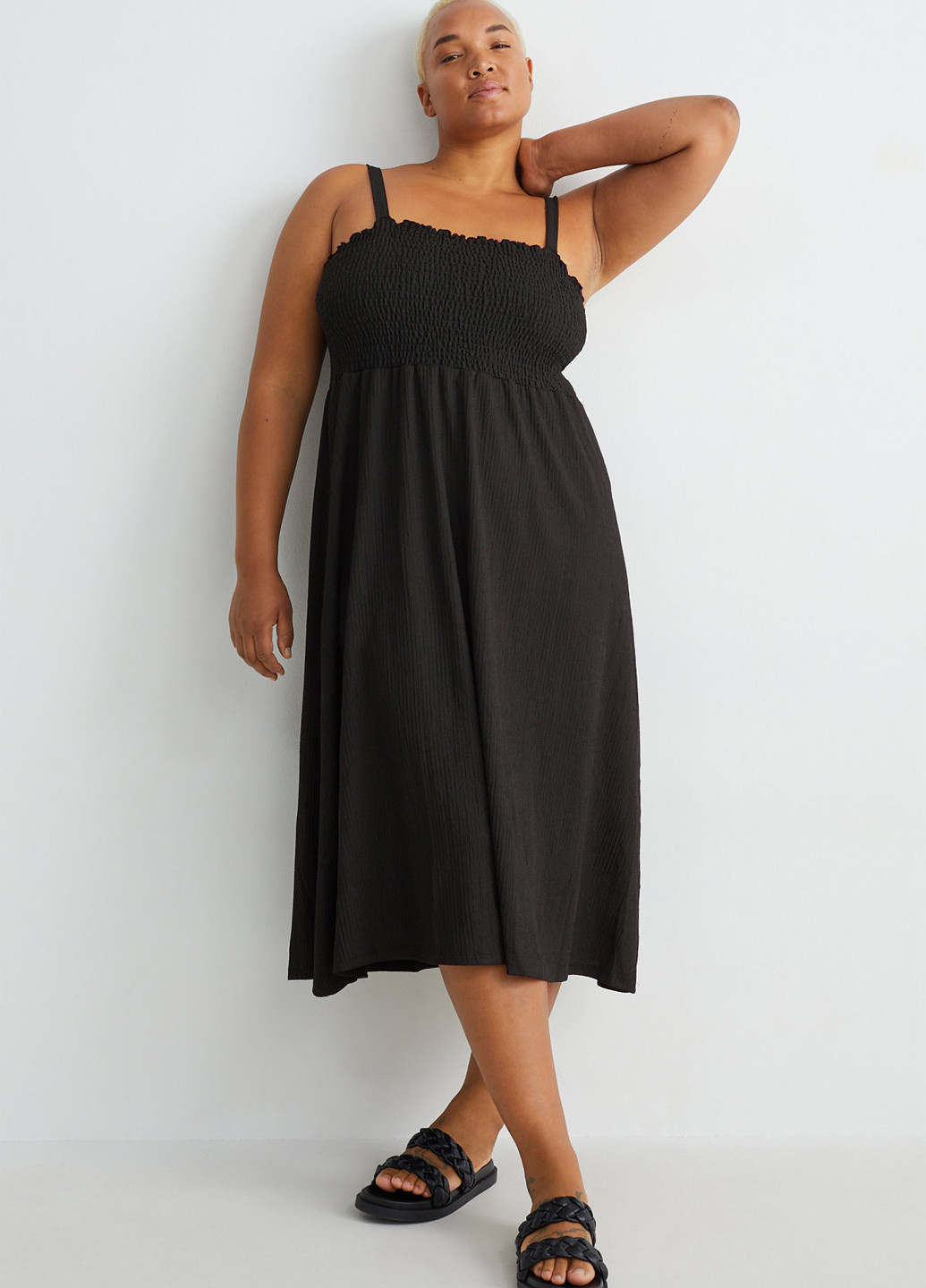 Чорна кежуал сукня C&A однотонна