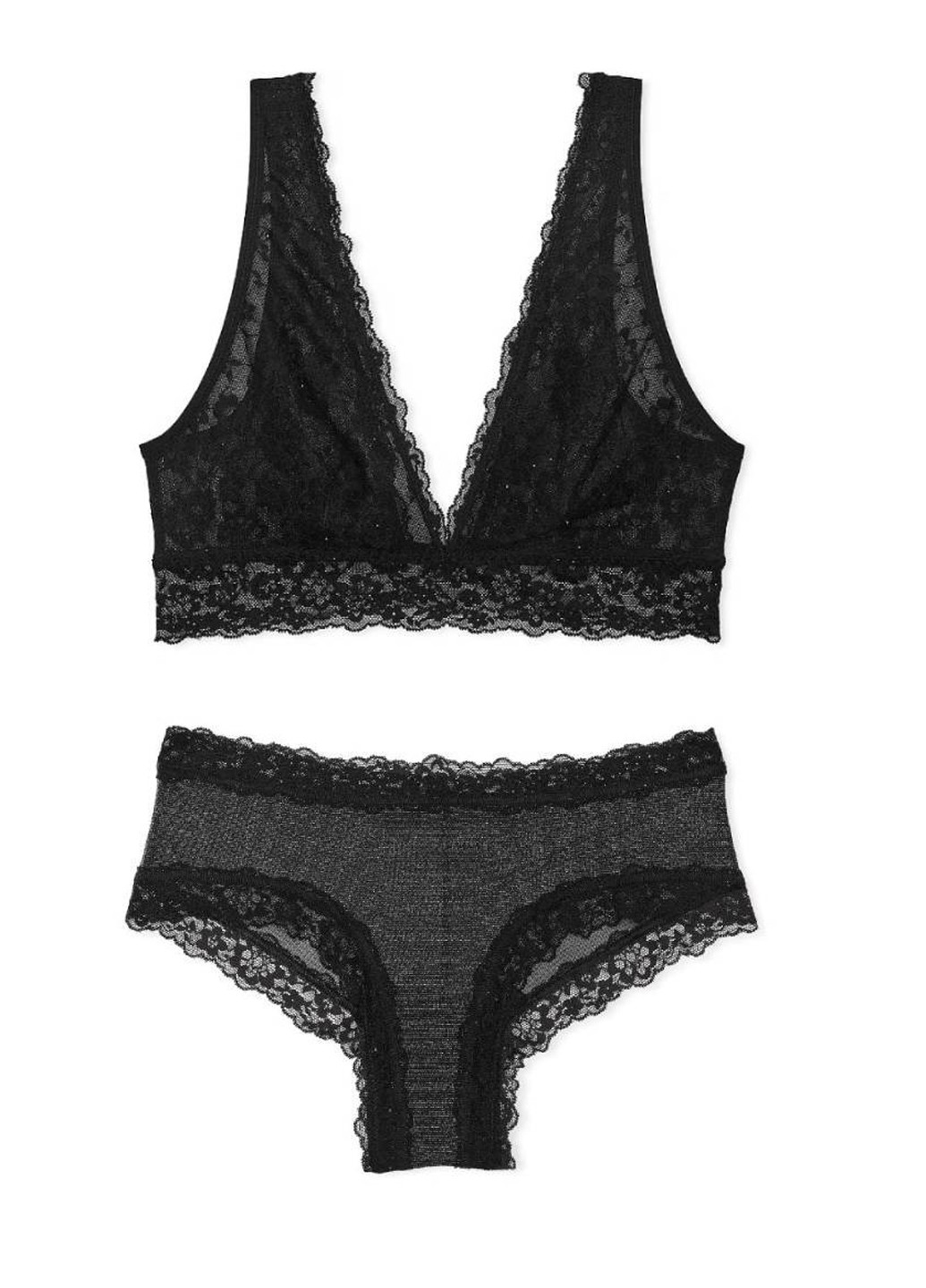 Чорний демісезонний комплект (бюстгальтер, трусики) Victoria's Secret