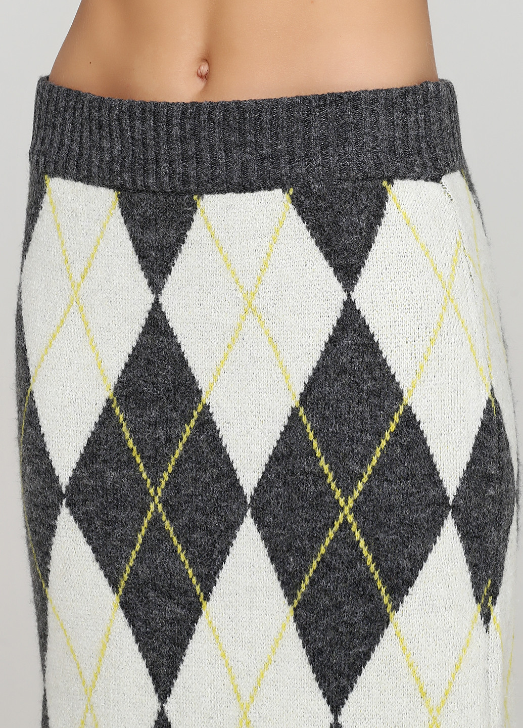 Темно-серая кэжуал с геометрическим узором юбка H&M карандаш
