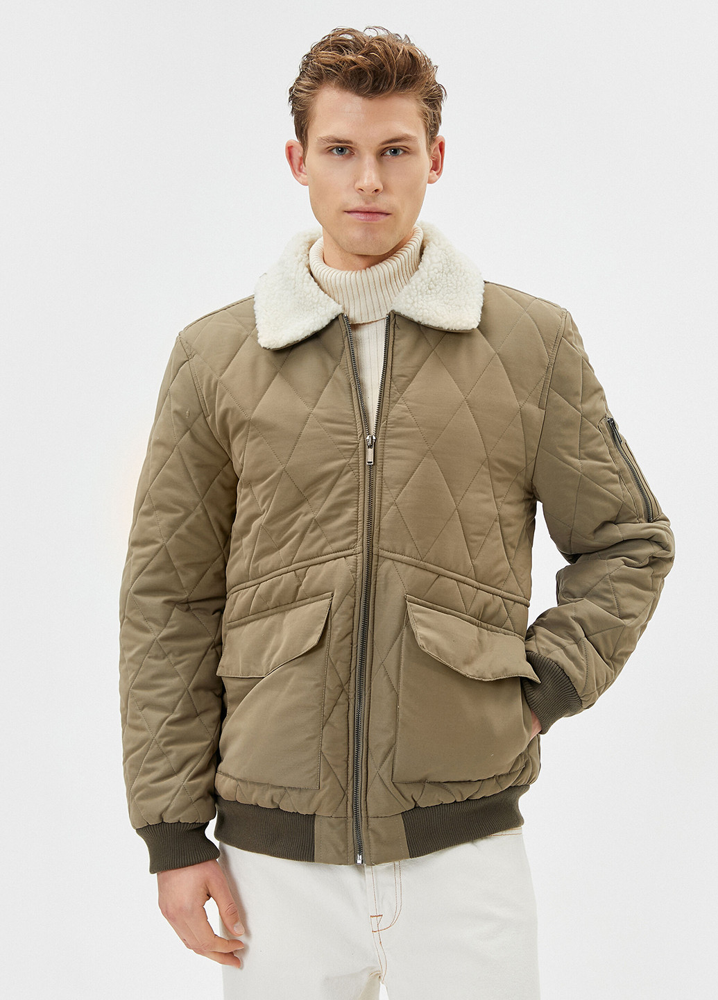 Оливкова (хакі) демісезонна куртка KOTON