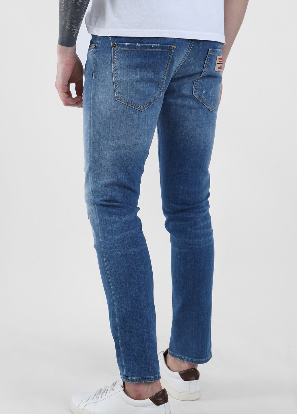 Синие демисезонные синие джинсы с потертостями Dsquared2