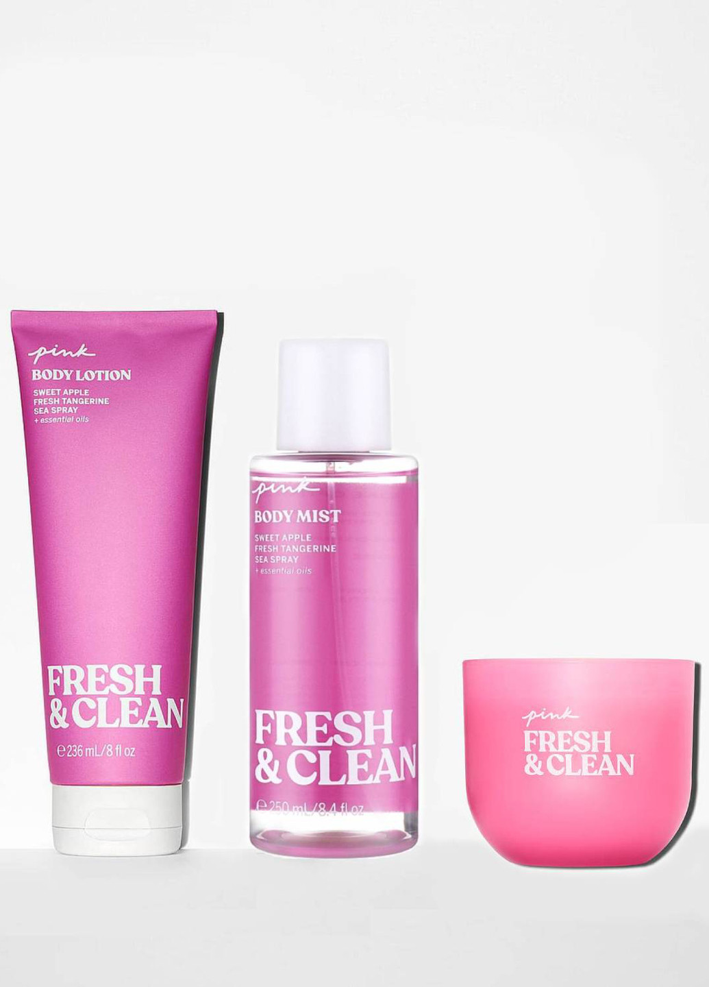 Набор Fresh & Clean (мист, лосьон, свеча), 670 мл. Victoria's Secret (343081709)