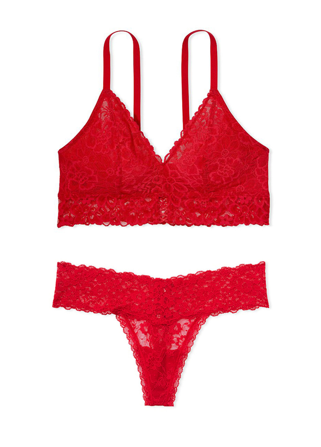 Красный демисезонный комплект (топ, трусики) Victoria's Secret