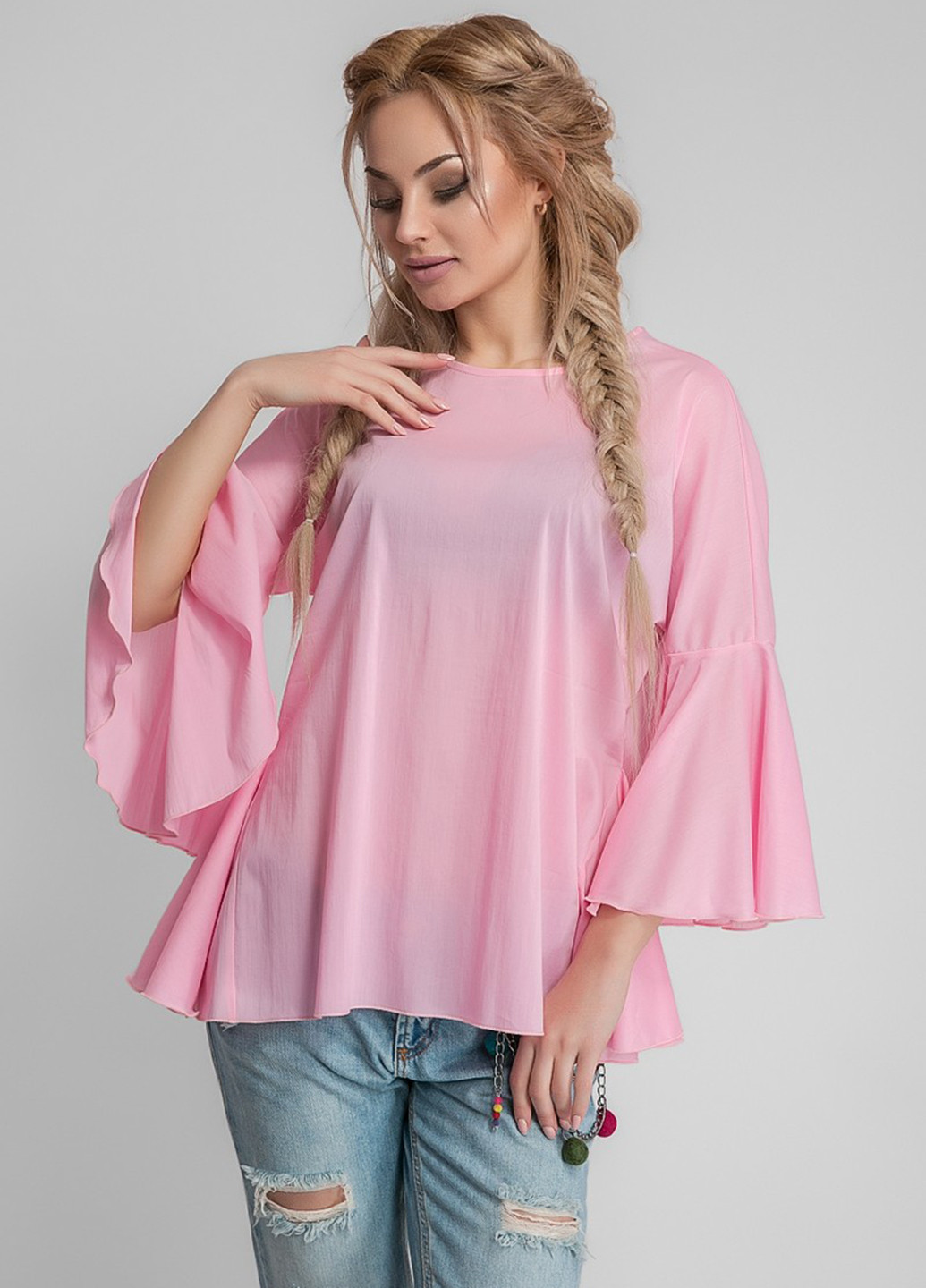 Розовая летняя блуза Modna Anka