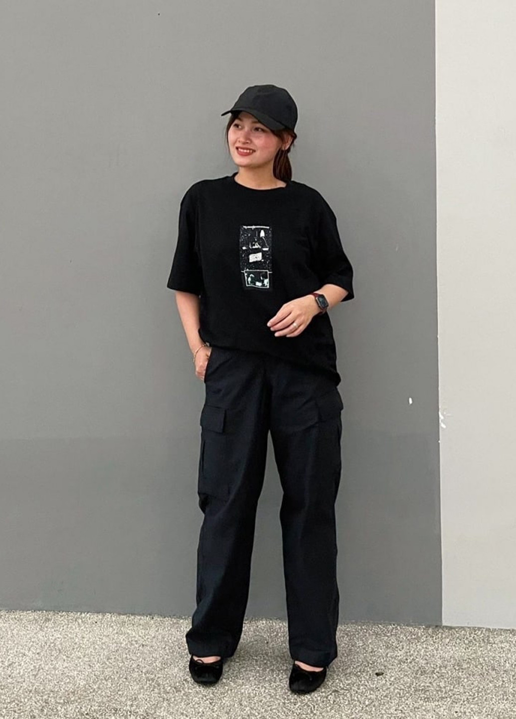 Чорна футболка Uniqlo