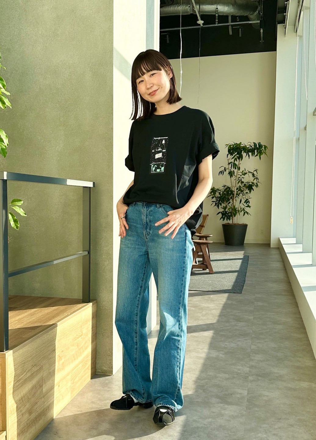 Чорна футболка Uniqlo