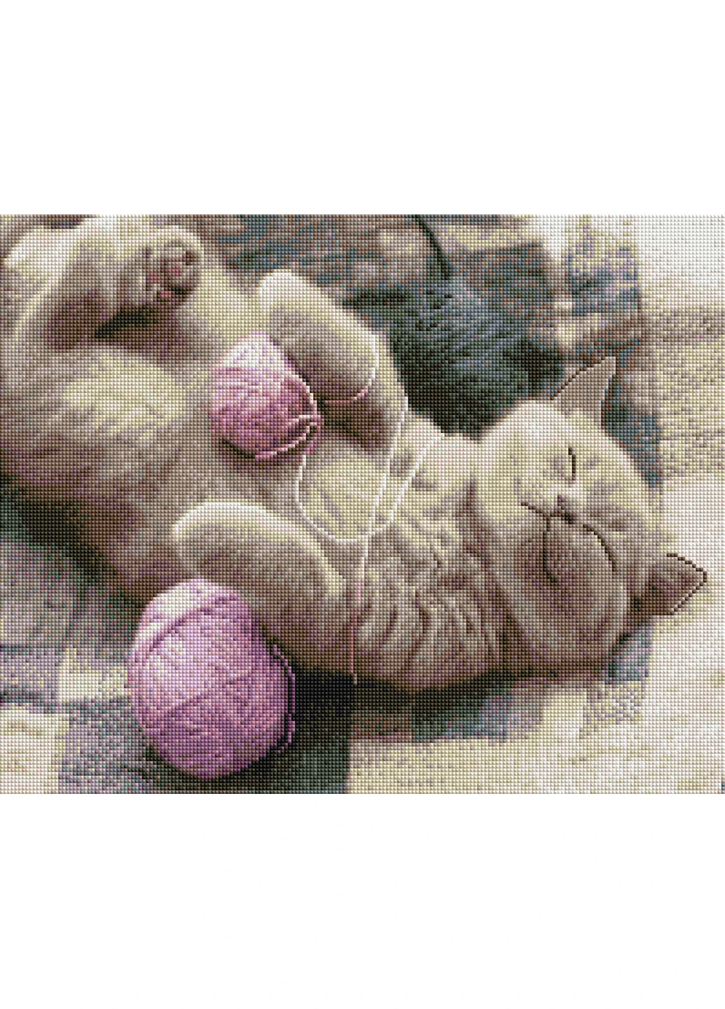 Алмазна мозаїка "Котик в клубочке" 40х50 см Brushme (219025237)