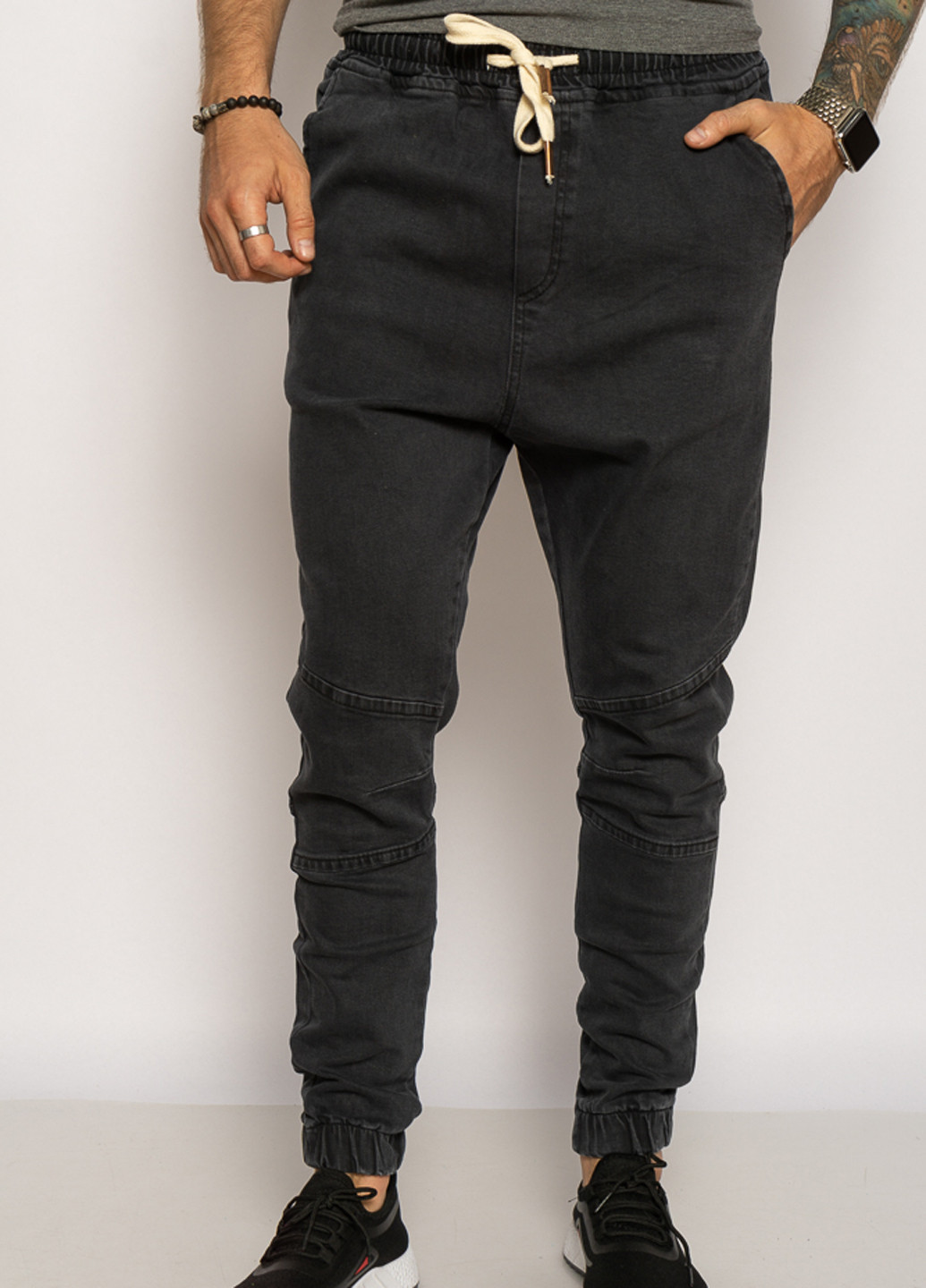 Темно-серые демисезонные джоггеры джинсы Time of Style