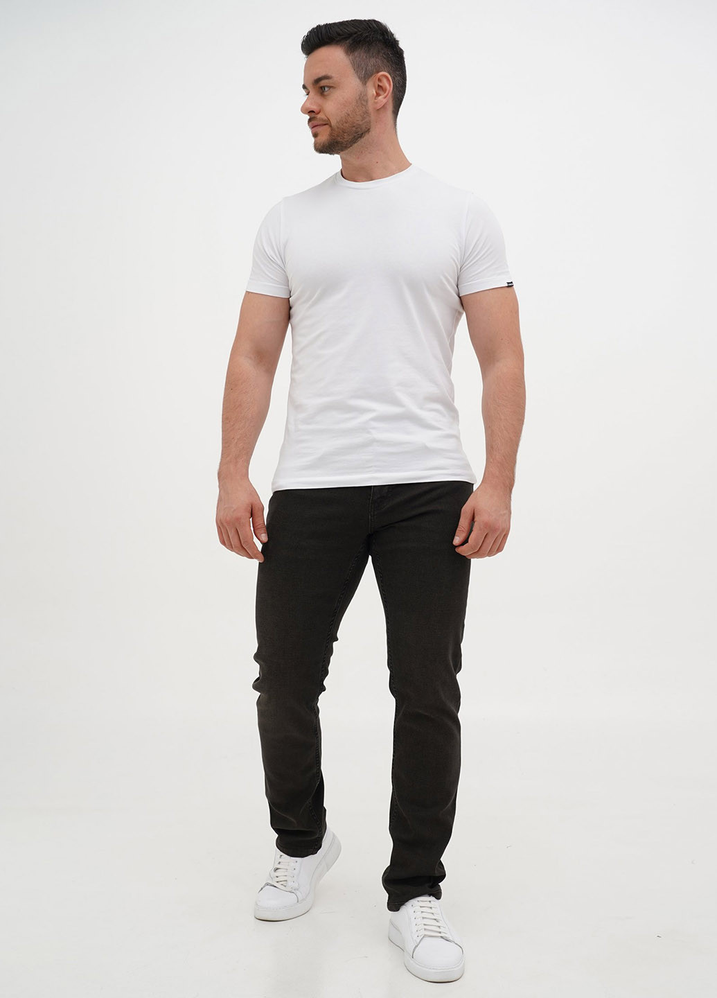 Серо-коричневые демисезонные прямые джинсы Trend Collection