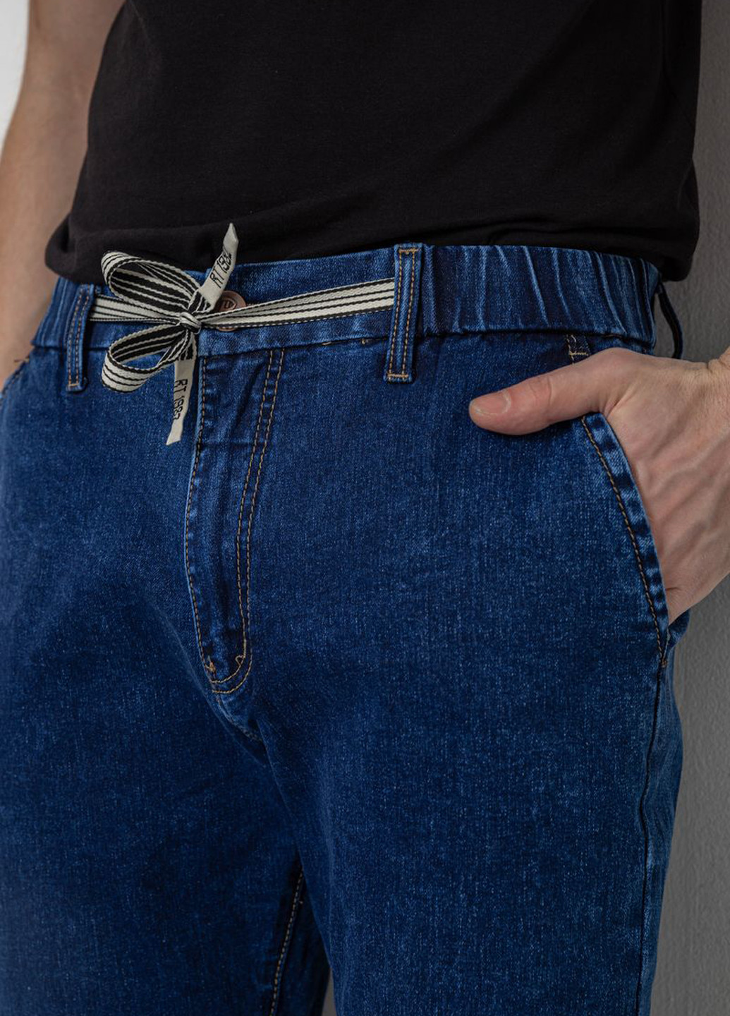 Синие демисезонные зауженные джинсы Ager