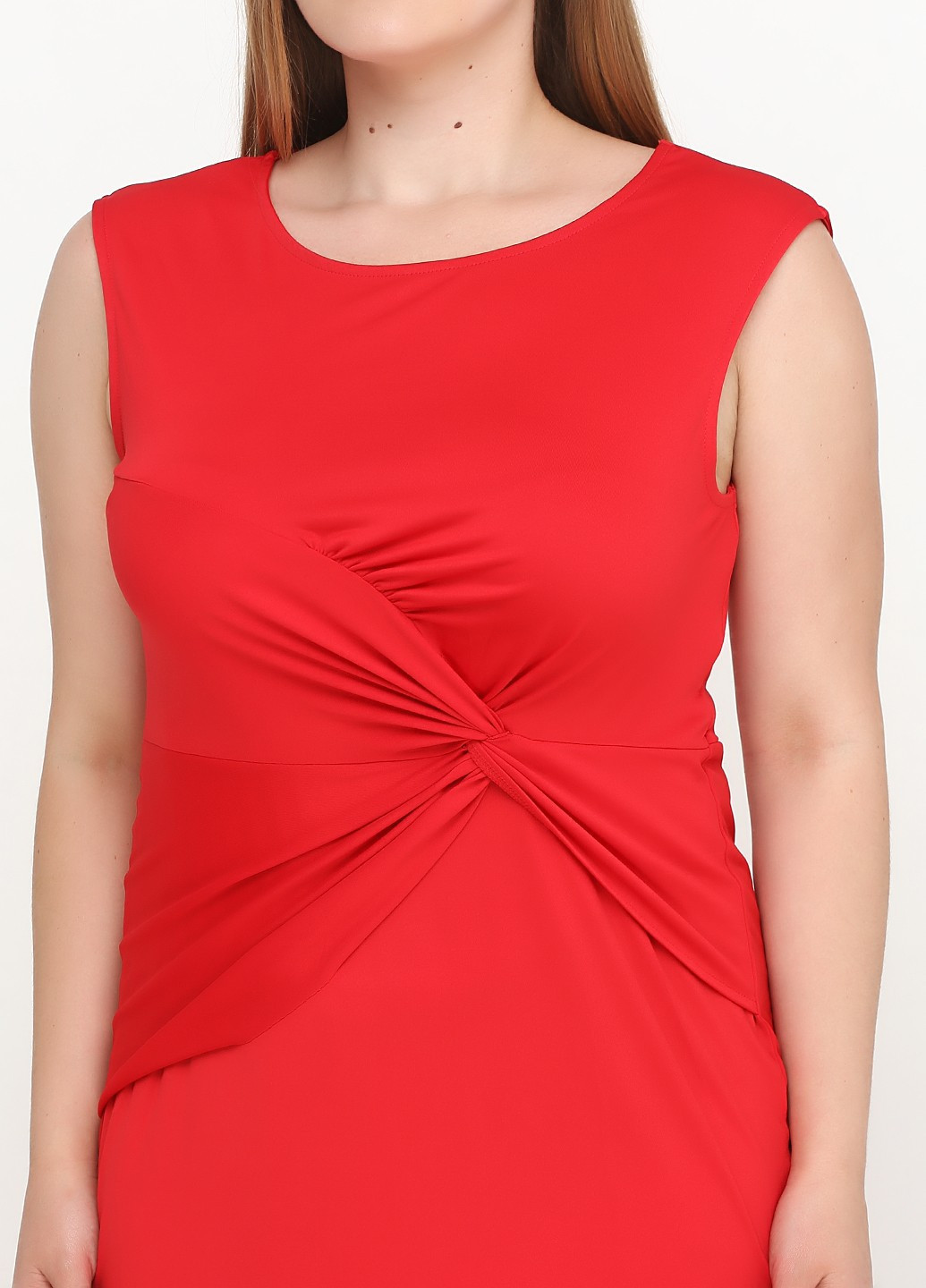 Красное кэжуал платье футляр Mark однотонное