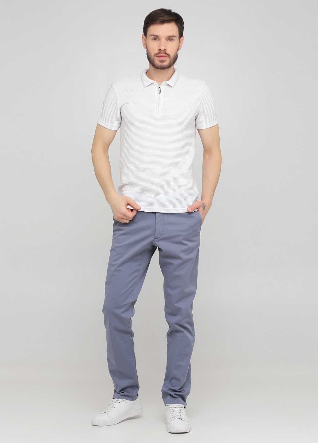 Голубые кэжуал демисезонные чиносы брюки Massimo Dutti