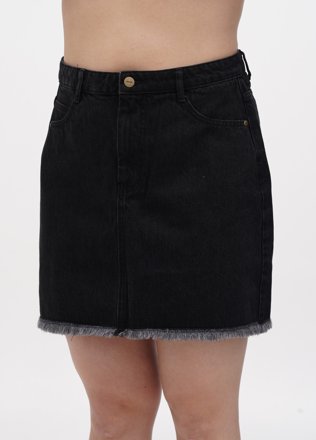 Черная джинсовая однотонная юбка Afends