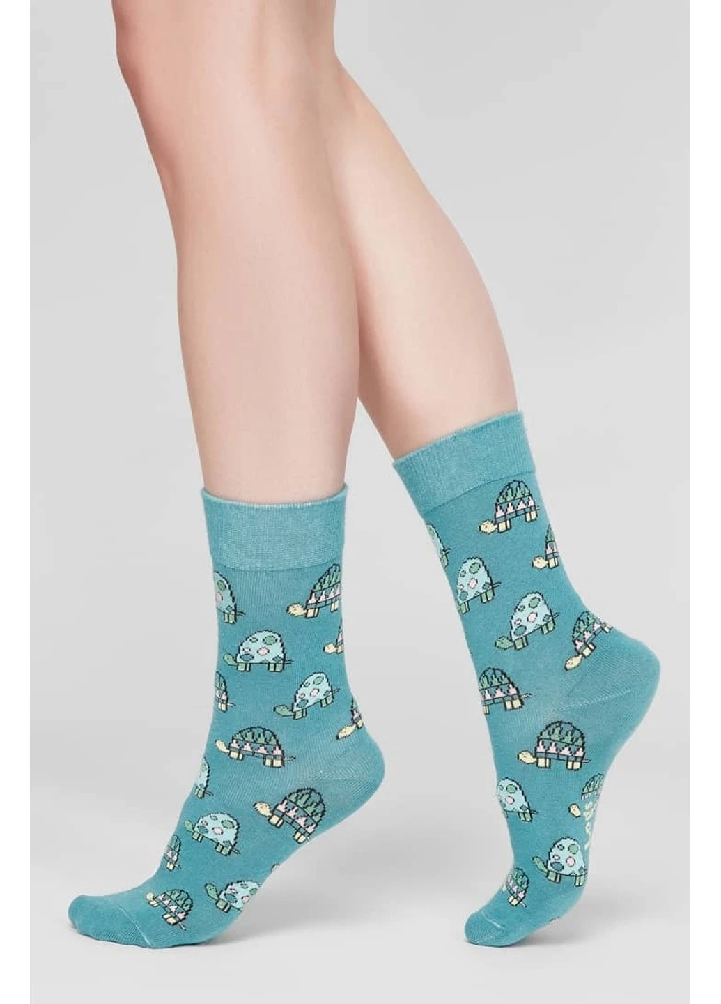 Бірюзові шкарпетки жіночі бавовняні socks 110 (3пари) Legs малюнки (254993886)