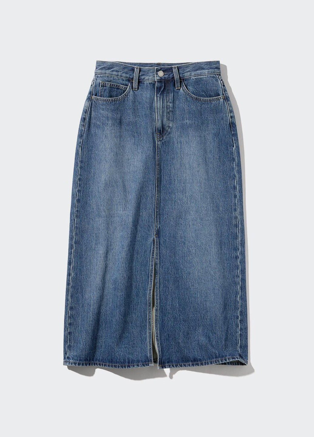 Синяя джинсовая варенка юбка Uniqlo