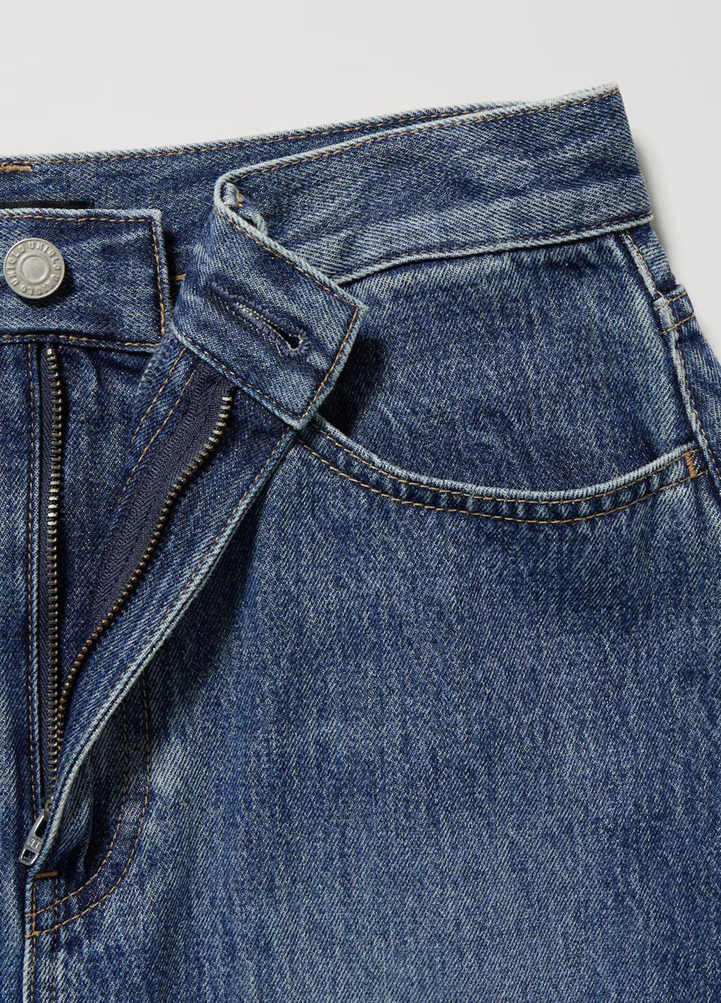 Синяя джинсовая варенка юбка Uniqlo