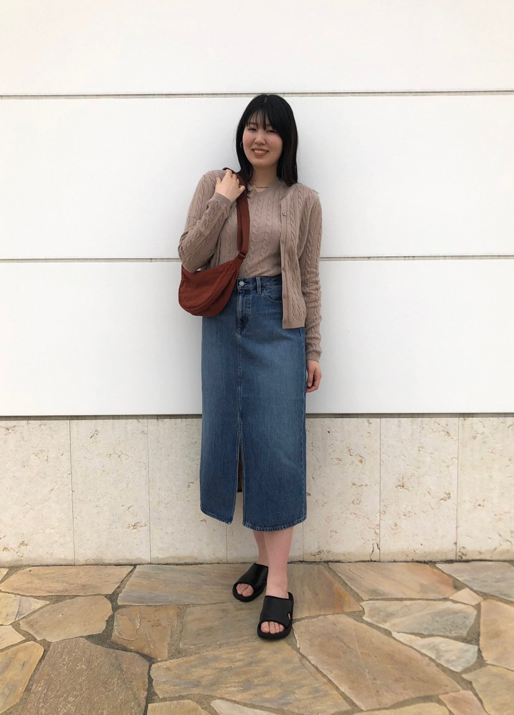 Синяя джинсовая варенка юбка Uniqlo