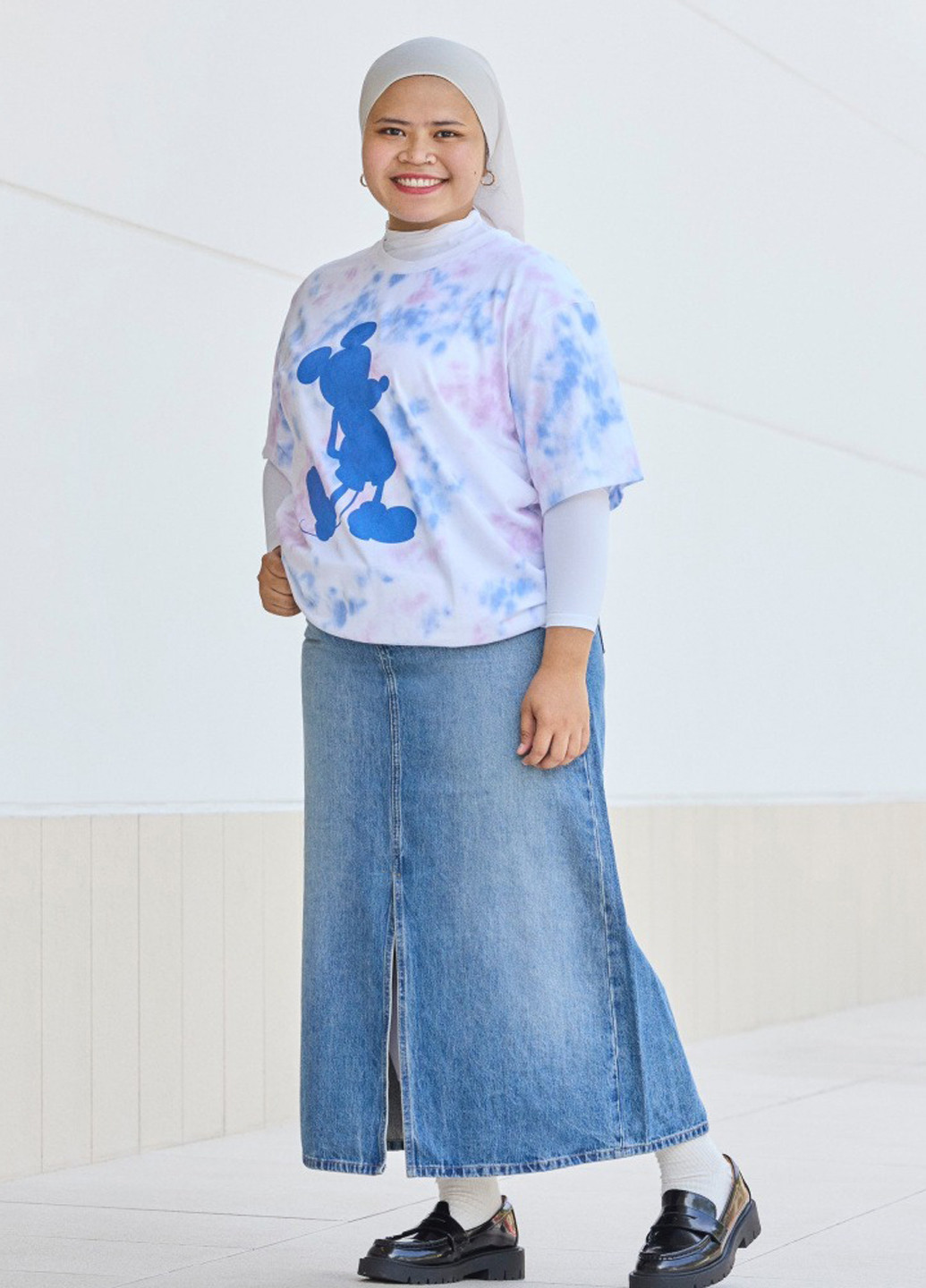 Синяя джинсовая варенка юбка Uniqlo