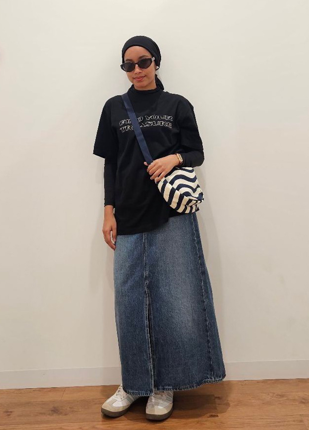 Синяя джинсовая варенка юбка Uniqlo