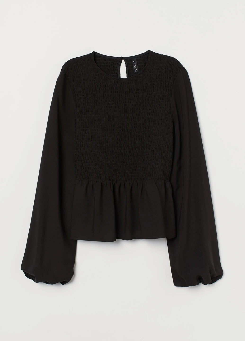 Чёрная блуза с баской H&M