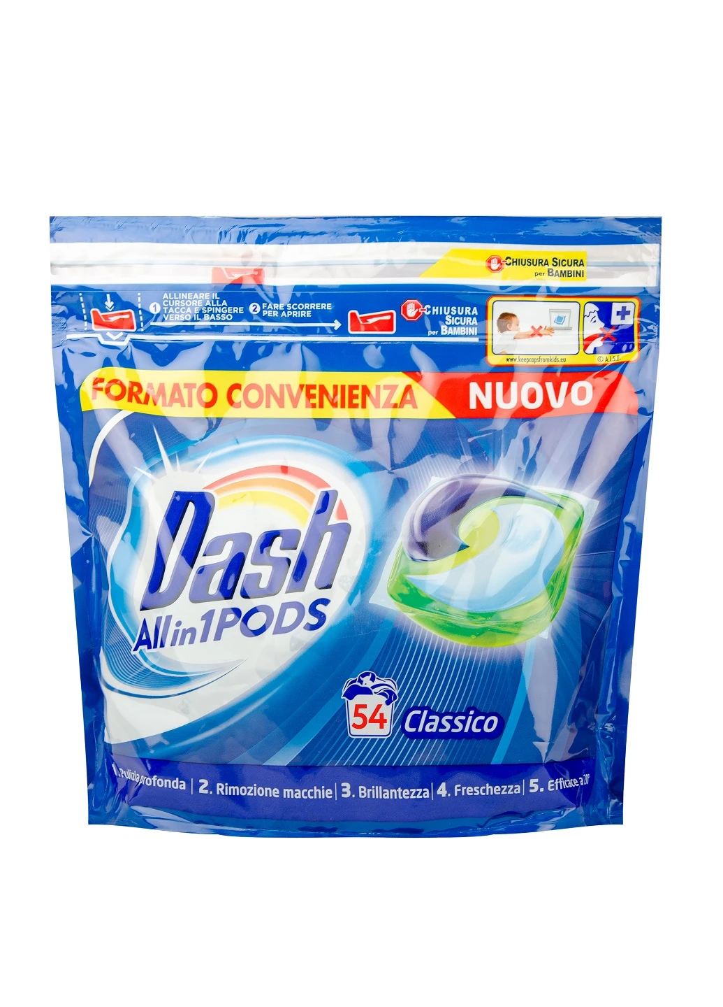 Гель-капсулы для стирки 3в1 Classico (54 стирки) Dash (253006746)
