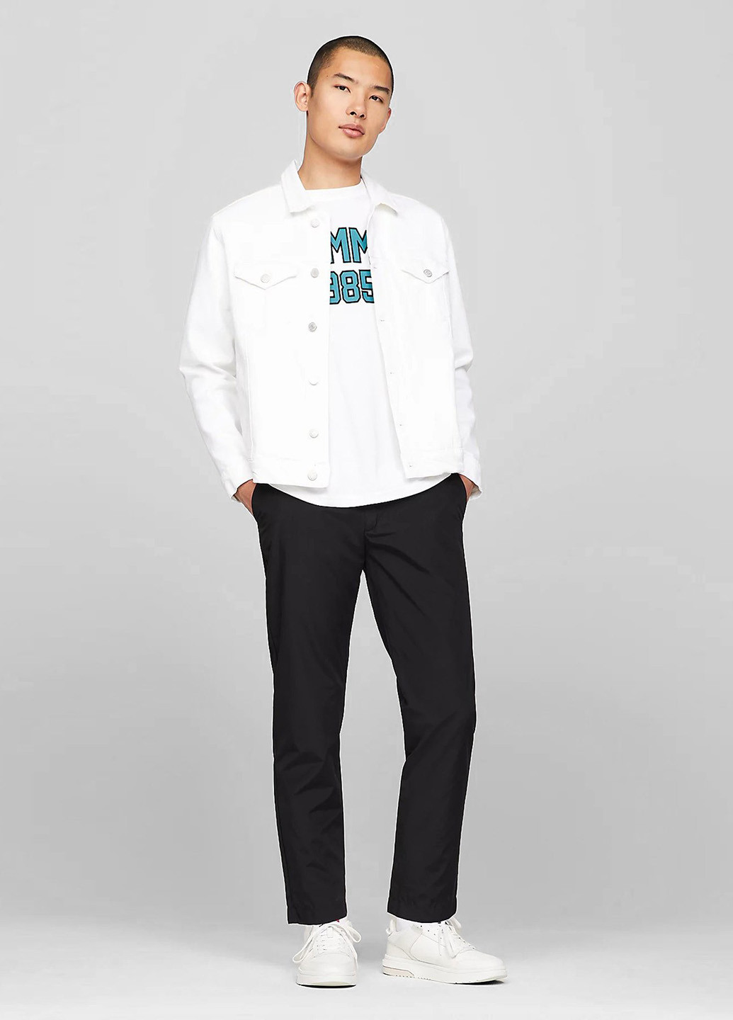 Черные кэжуал демисезонные прямые брюки Tommy Jeans