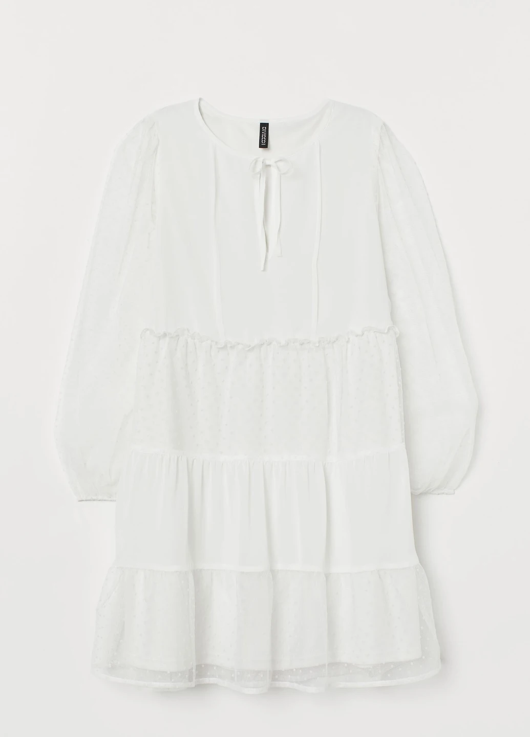 Белое кэжуал платье H&M однотонное