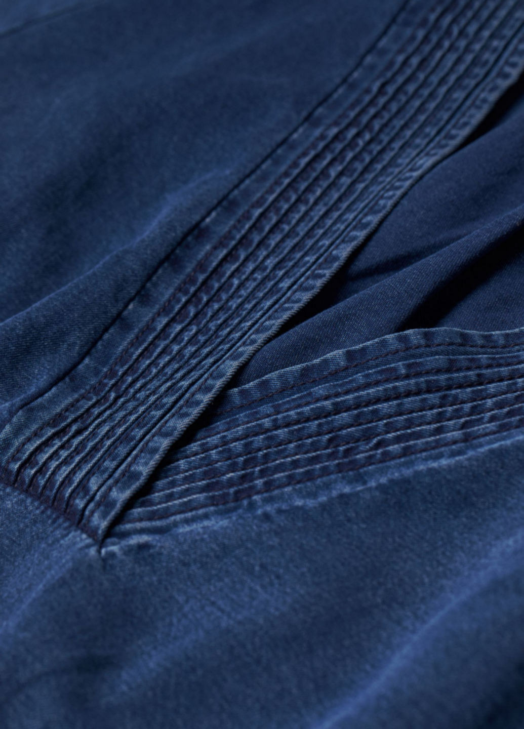 Темно-синее джинсовое платье H&M однотонное