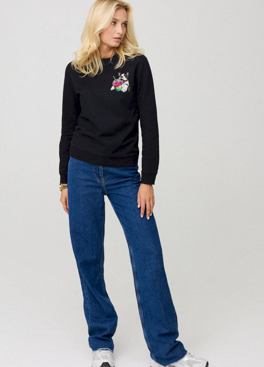 Черный світшот жіночий basic /no flis/ YAPPI (254658644)