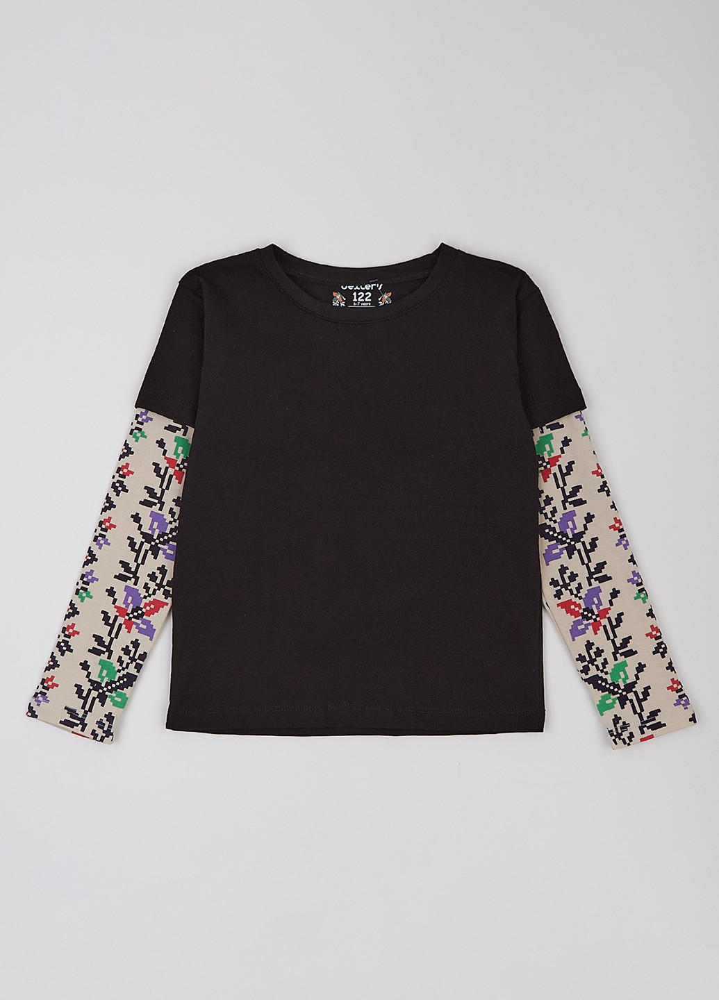 Черный демисезонный кэжуал лонгслив dexter's с орнаментом