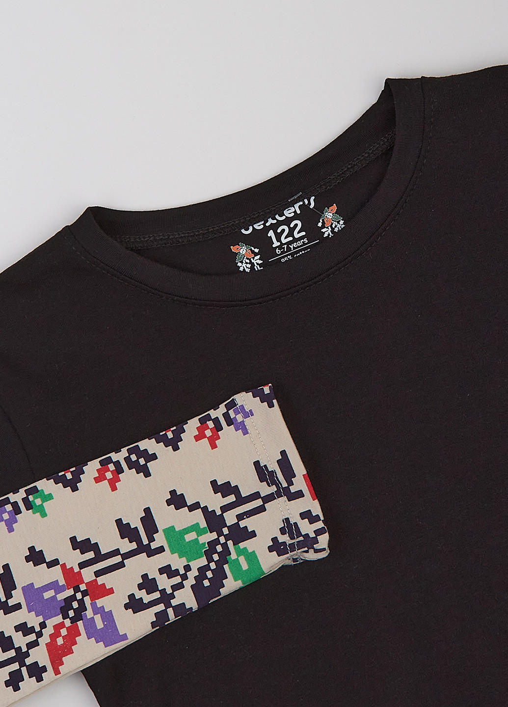 Черный демисезонный кэжуал лонгслив dexter's с орнаментом